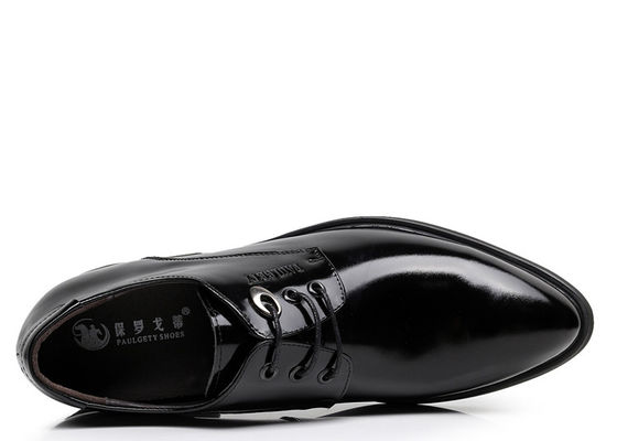 Sapatos masculinos de elevador de laço preto de Oxford