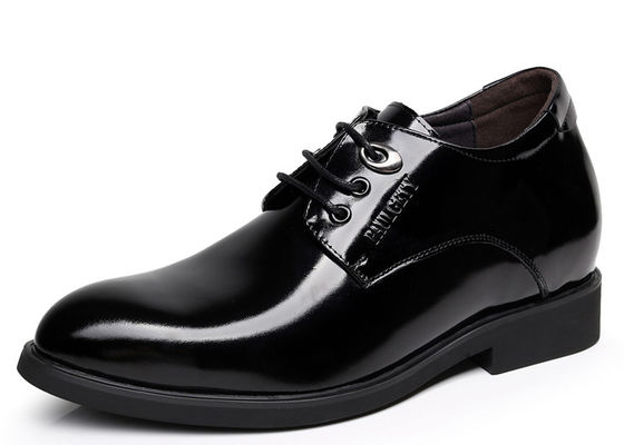 Sapatos masculinos de elevador de laço preto de Oxford