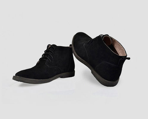 Botas de deserto de camarão de couro genuíno para homens, saltos quadrados, calcanhares, calças de sol.
