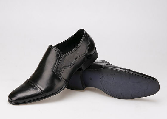 Negócios formais Vestido de casamento masculino Sapatos resistentes ao desgaste de couro preto plano