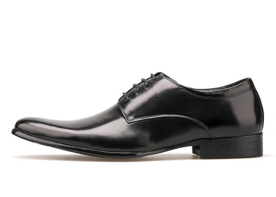 Calçados de Derby de couro liso, calçados masculinos de vestimenta formal preto / marrom