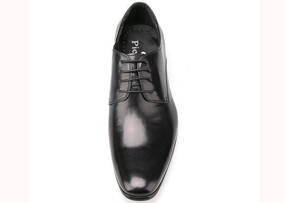 Calçados de Derby de couro liso, calçados masculinos de vestimenta formal preto / marrom