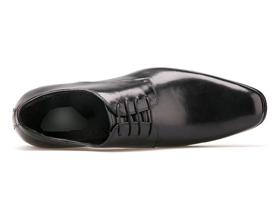 Calçados de Derby de couro liso, calçados masculinos de vestimenta formal preto / marrom
