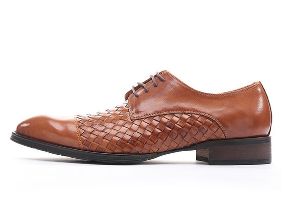 Festa / Casamento Homem Vestido Formal Sapatos de Dedo Redondo Homem Sapatos de Derby Marrom