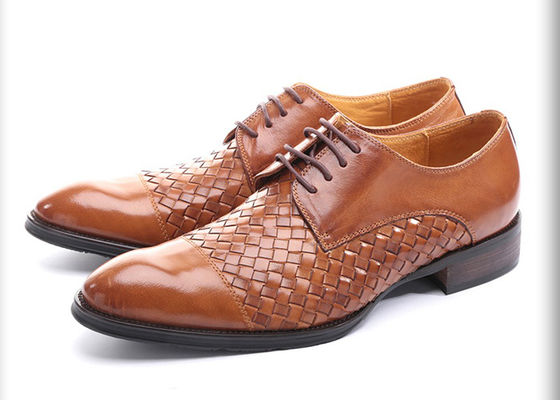 Festa / Casamento Homem Vestido Formal Sapatos de Dedo Redondo Homem Sapatos de Derby Marrom