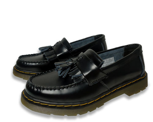 Mulheres negras Adrian Tassel Loafers de couro tamanho personalizado para formal / casual