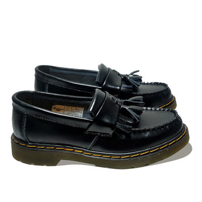 Mulheres negras Adrian Tassel Loafers de couro tamanho personalizado para formal / casual