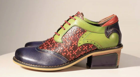 Calçados Brogue Oxford feitos à mão Calçados femininos com renda