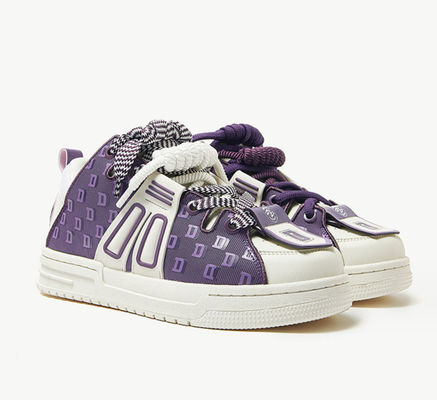 Sneakers de couro femininos elegantes Patchwork Sneakers de plataforma casuais femininos