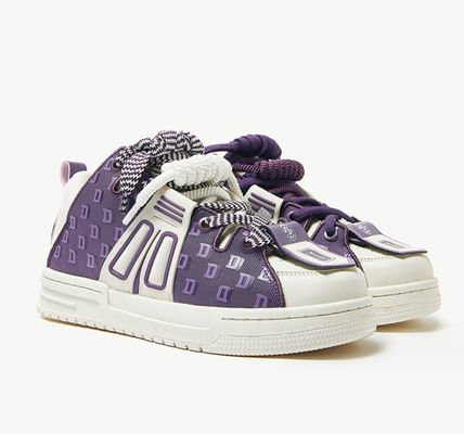 Sneakers de couro femininos elegantes Patchwork Sneakers de plataforma casuais femininos