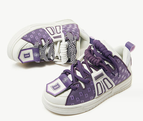 Sneakers de couro femininos elegantes Patchwork Sneakers de plataforma casuais femininos