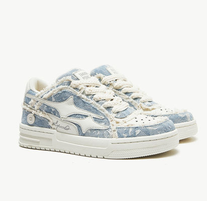Sneaker de couro feminino à medida Sneaker de denim de tela