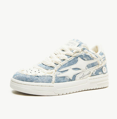 Sneaker de couro feminino à medida Sneaker de denim de tela