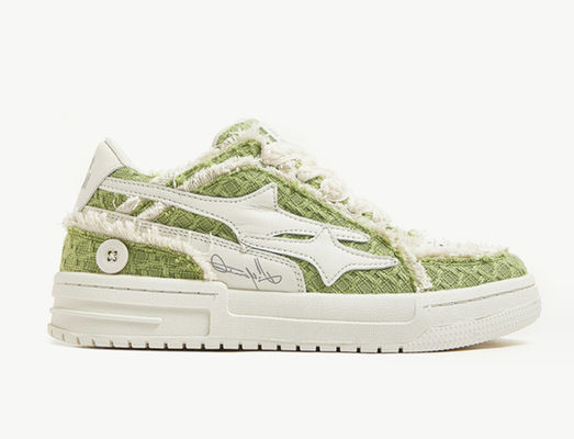 Sneaker de couro feminino à medida Sneaker de denim de tela