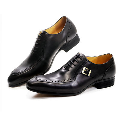 Embossing Patent Leather Men Formal Dress Shoes Marrom ODM aprovado