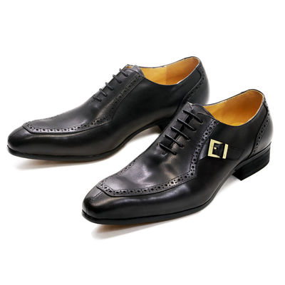 Embossing Patent Leather Men Formal Dress Shoes Marrom ODM aprovado