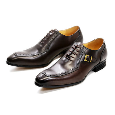 Embossing Patent Leather Men Formal Dress Shoes Marrom ODM aprovado