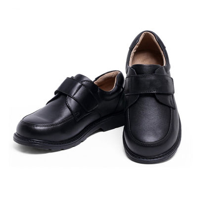 Sapatos escolares de couro Unisex Preto Tamanho 26-45 Salto plano Com revestimento de couro