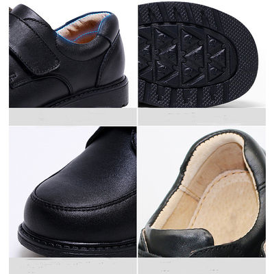 Sapatos escolares de couro Unisex Preto Tamanho 26-45 Salto plano Com revestimento de couro