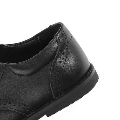 Sapatos escolares de couro unisex com atacador, tamanho 26-40