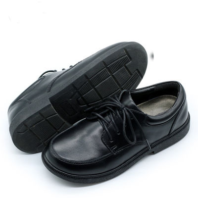 Rapazes com atacadores de couro, sapatos escolares, unisex, para todas as estações.