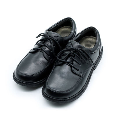 Rapazes com atacadores de couro, sapatos escolares, unisex, para todas as estações.
