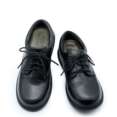 Rapazes com atacadores de couro, sapatos escolares, unisex, para todas as estações.