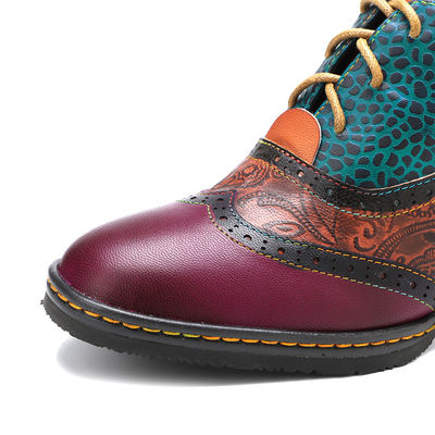 Estilo Retro Sapatos de Vestido Feminino De Couro Sapatos De Lentes De Mulheres Com Sola De Borracha