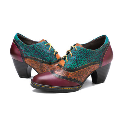 Estilo Retro Sapatos de Vestido Feminino De Couro Sapatos De Lentes De Mulheres Com Sola De Borracha