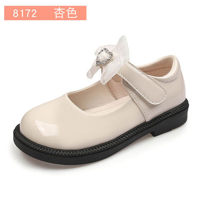 Sapatos escolares de couro para meninas de saltos baixos