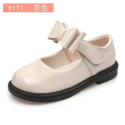 Sapatos escolares de couro para meninas de saltos baixos