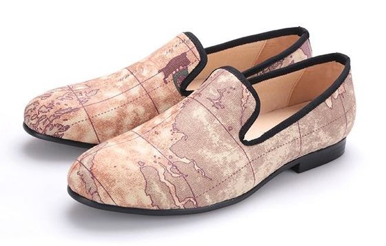 Slip On Men Velvet Loafers Velvet bordado Sapatilhas de Fumar
