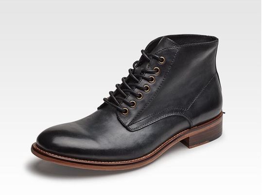 Outono Inverno Vestido de couro masculino Botas de couro de topo alto Botas de couro de algodão - aconchegadas com pelúcia