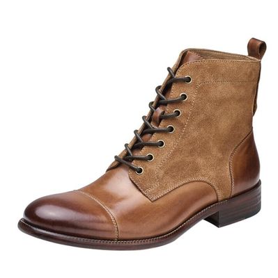 Inverno Homens Suede Desert Boots Moda Italiana Botas de tornozelo com fecho de lado