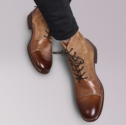 Inverno Homens Suede Desert Boots Moda Italiana Botas de tornozelo com fecho de lado