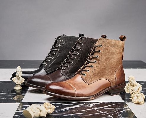 Inverno Homens Suede Desert Boots Moda Italiana Botas de tornozelo com fecho de lado