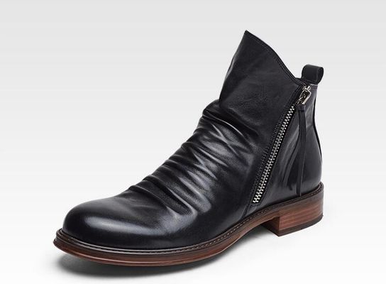 Cores prateadas Slip On Leather Sneakers Round Toe Confortável Calçados elegante de caminhada