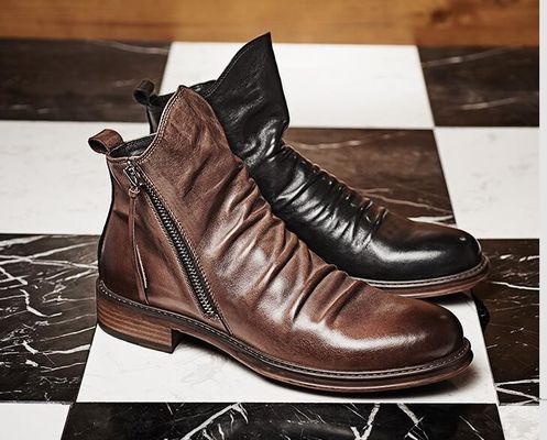 Cores prateadas Slip On Leather Sneakers Round Toe Confortável Calçados elegante de caminhada