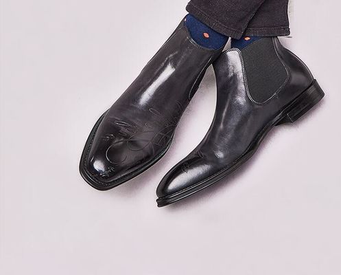 Formal Casual Homens Ankle Boots Round Toe Leather Homens Lace Up Zipper Boots