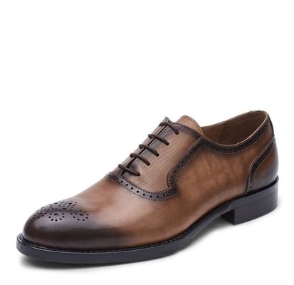 Calçados clássicos em PU para homens de estilo Oxford Calçados feitos à mão para negócios