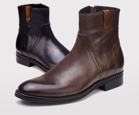 Britânica Escultura de lazer masculino botas de tornozelo pontiaguda estilo Brogue botas Chelsea