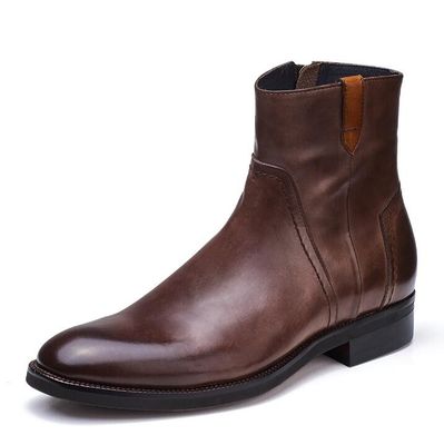 Britânica Escultura de lazer masculino botas de tornozelo pontiaguda estilo Brogue botas Chelsea