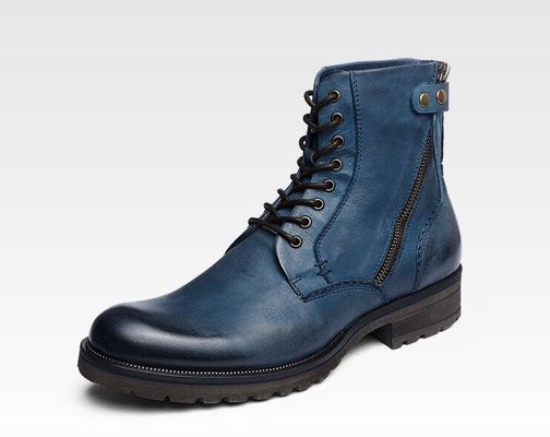 Botas de couro castanho, de couro genuíno, botas de cowboy Martin.