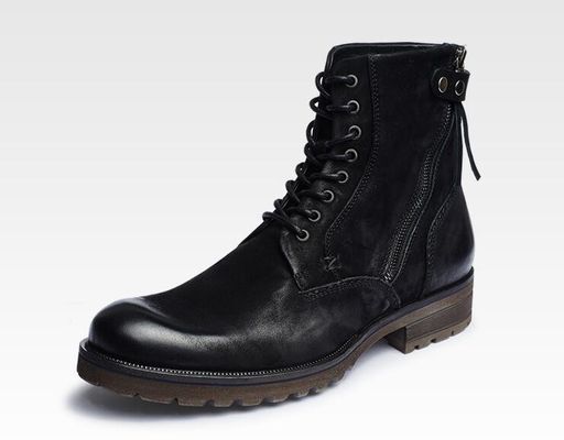 Botas de couro castanho, de couro genuíno, botas de cowboy Martin.