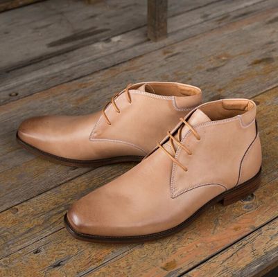Chukka Suede de couro masculino calçado casual de couro marrom masculino botas de vestimenta