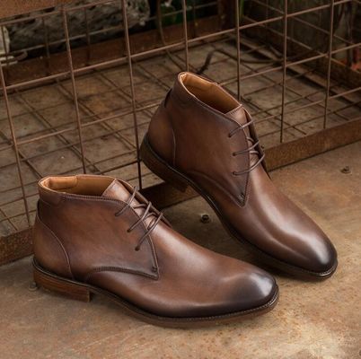 Chukka Suede de couro masculino calçado casual de couro marrom masculino botas de vestimenta