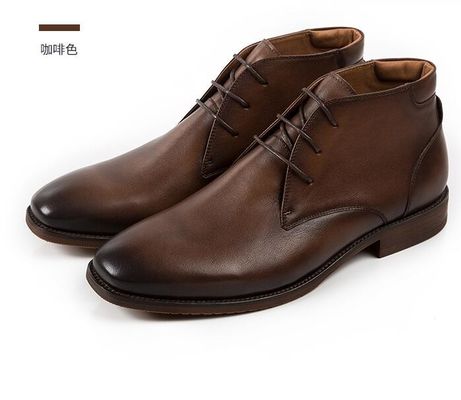 Chukka Suede de couro masculino calçado casual de couro marrom masculino botas de vestimenta
