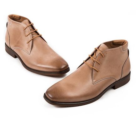 Chukka Suede de couro masculino calçado casual de couro marrom masculino botas de vestimenta