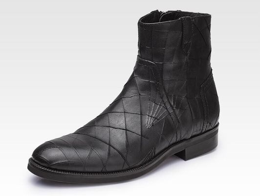 Inverno clássico calçado casual de couro masculino tamanho normal botas de tornozelo de algodão