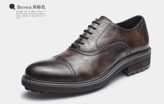 Calçados de couro masculino tecido calçados de couro elegante Goodyear calçados com duas pontas